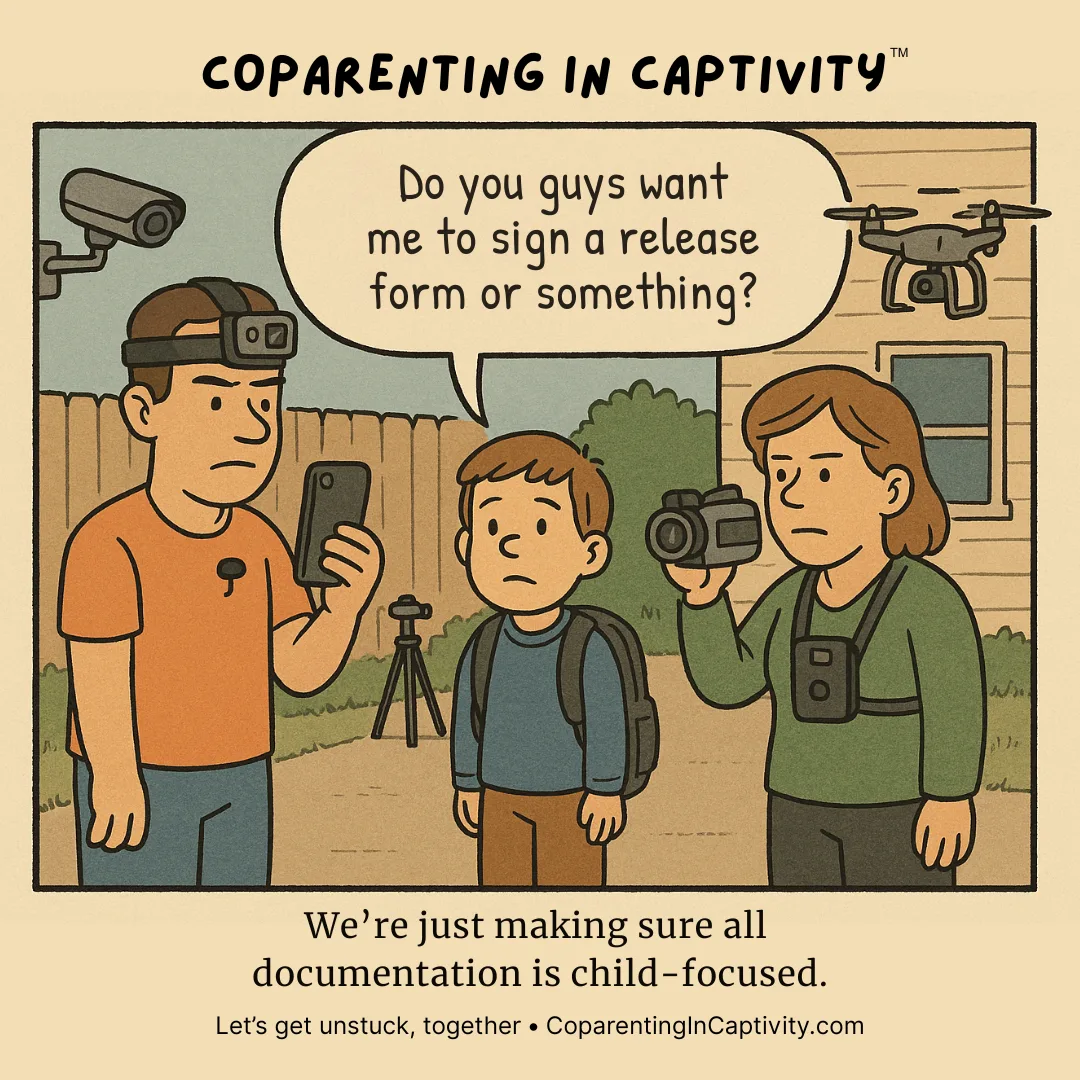 Coparenting in Captivity comic #47: "Do you guys want me to sign a release form or something?"