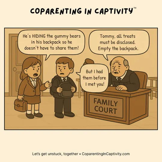 Coparenting in Captivity comic #50: When Coparenting Becomes Playground Politics (mom’s point of view)