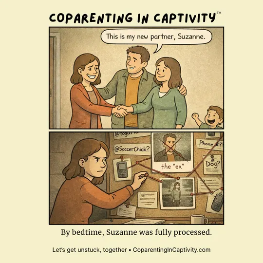 Coparenting in Captivity comic #53: "This is my new partner, Suzanne." (dad’s point of view)