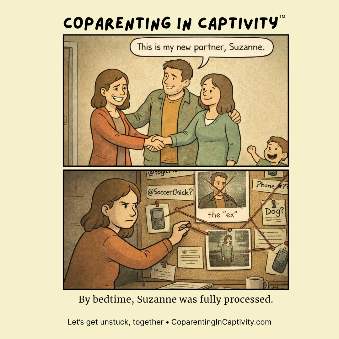 Coparenting in Captivity comic #53: "This is my new partner, Suzanne." (dad’s point of view)