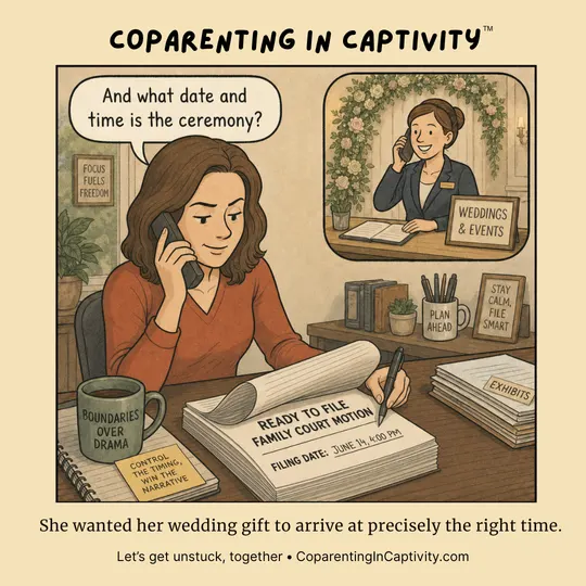 Coparenting in Captivity comic #79: So many coparenting moments ask us to hold two realities at once: the practical details in front of us and the bigger emotional history underneath. (dad’s point of view)